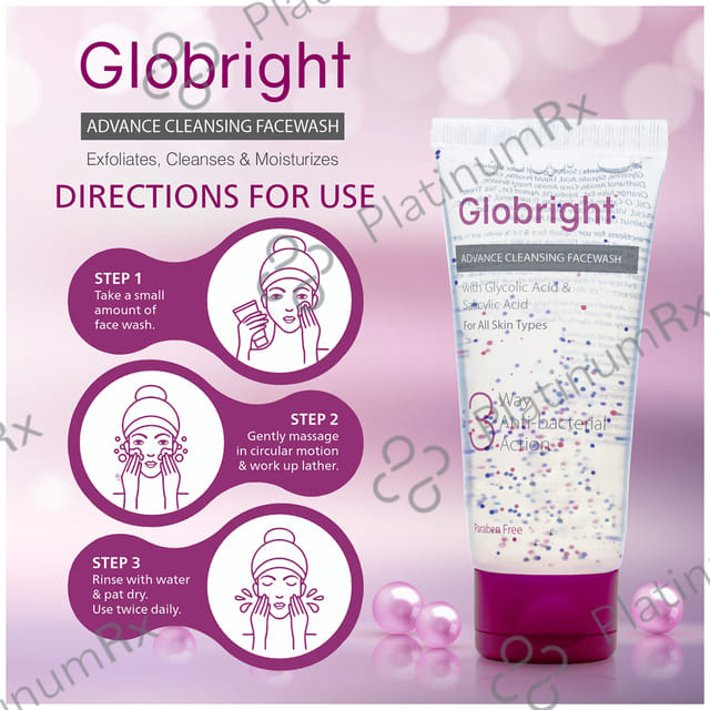 Globright 3 Way Anti-Bacterial Action Advance Cleansing Face Wash