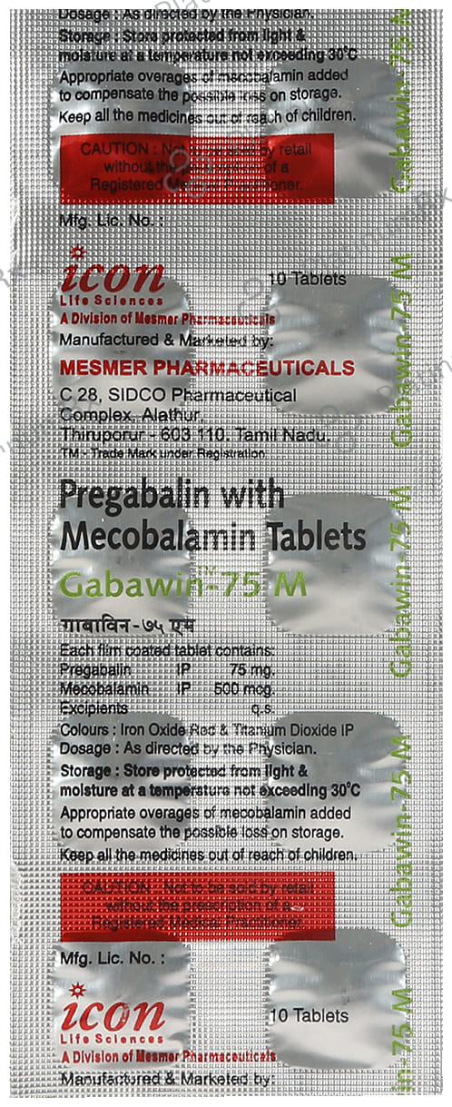 Gabawin M 500mcg/75mg Tablet