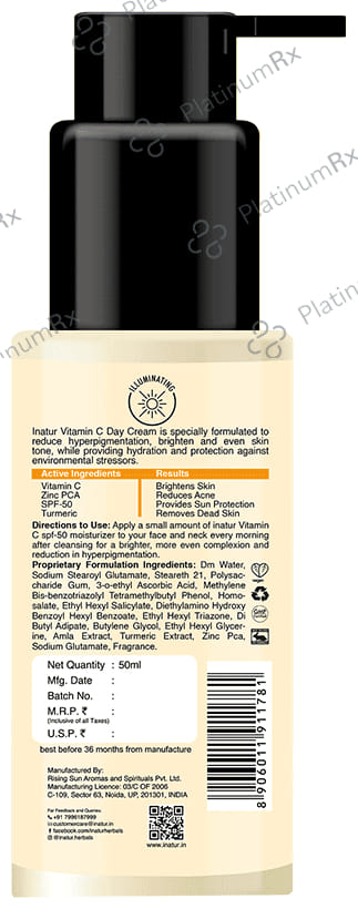 Inatur Vitamin C Moisturizer SPF 50 Cream 500gm