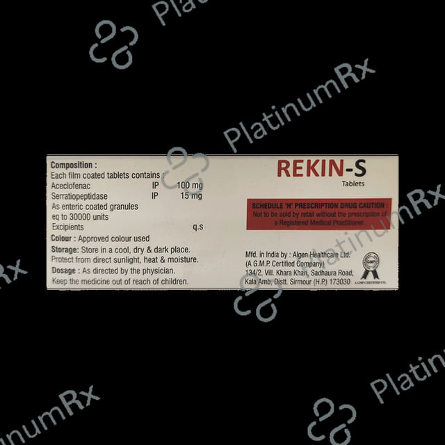 Rekin S 100/15mg Tablet 10s