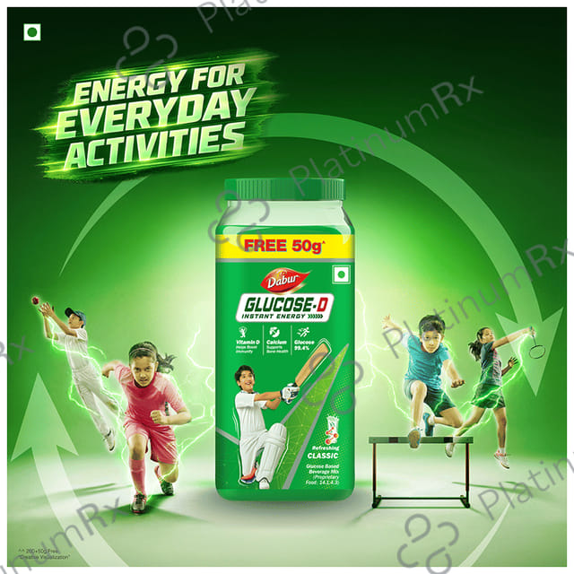 Dabur Glucose D Instant Energy with Calcium & Vitamin D - For Immunity & Bone Health - Powder