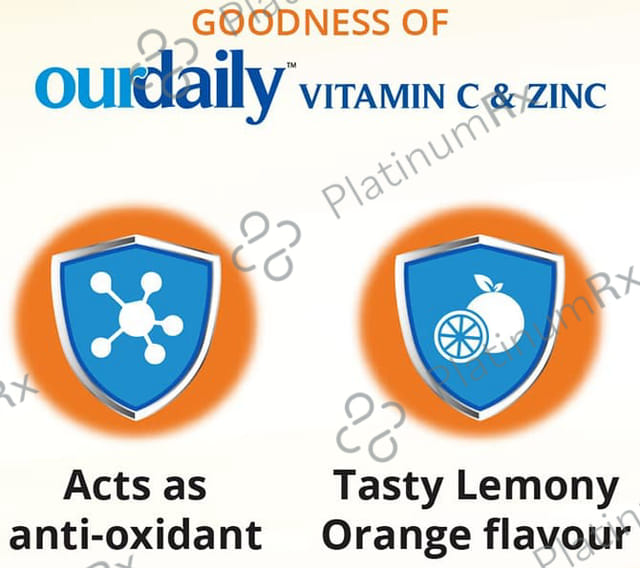 OurDaily Vitamin C & Zinc Lemony Orange Chewable Tablet 15s