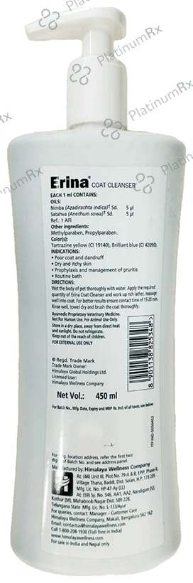Himalaya Erina Coat Cleanser (For Pets) Minty Fragrance