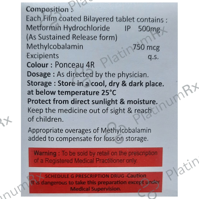Frey Met 500mg/750mcg Tablet SR 10s