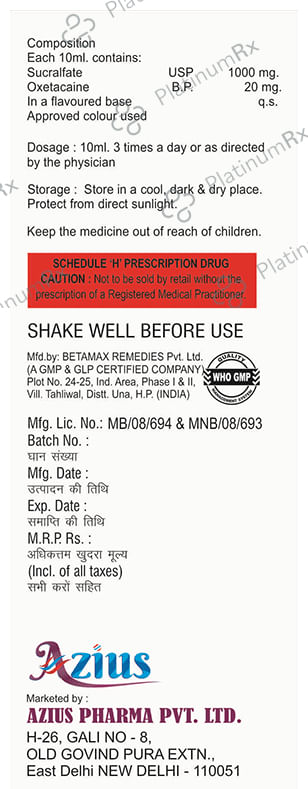 Azifate-O Oral Suspension Delicious Mint