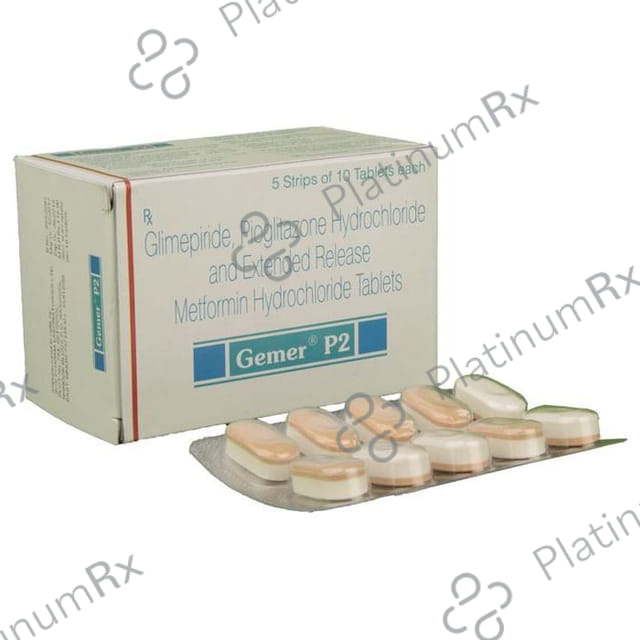 Gemer P 2/500/15mg Tablet ER 10s
