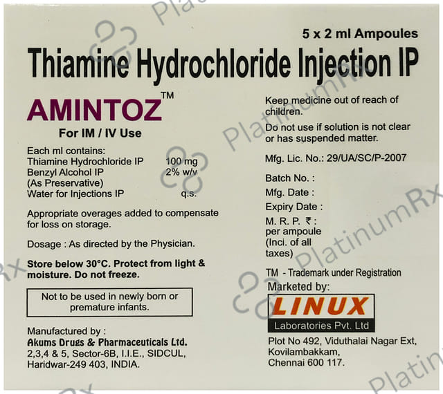 Amintoz 100mg Injection 2ml