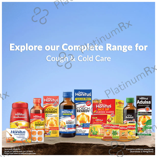 Dabur Honitus Herbal Cough Remedy Sugar Free Oral Solution 100ml