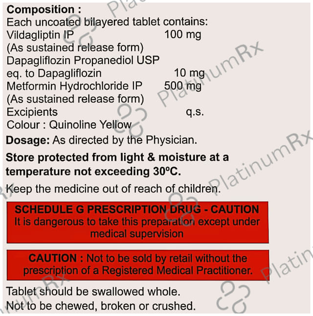 Vernaglip DM 10/100/500mg Tablet 10s