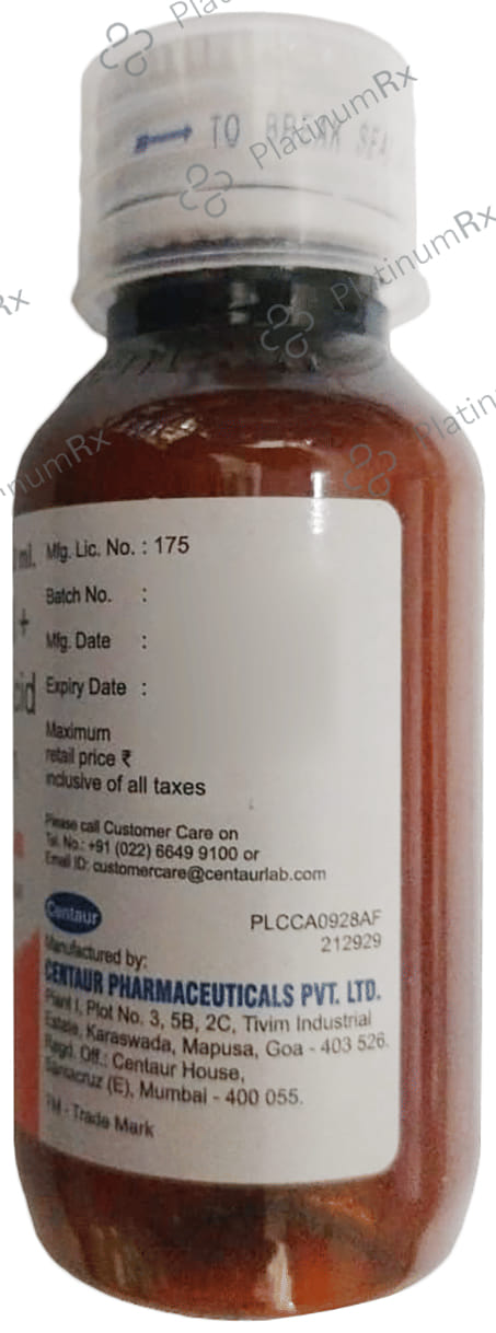 Centamol Plus 50/125mg Mango Orange Flavour Suspension 60ml