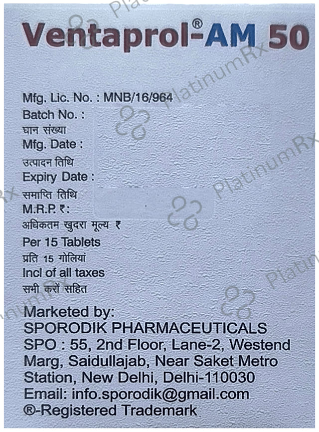 Ventaprol AM 5/50mg Tablet PR 15s
