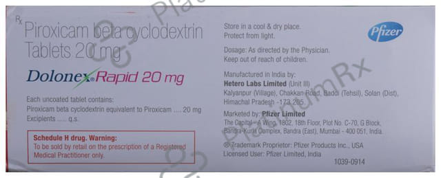 Dolonex Rapid 20mg Tablet 10s