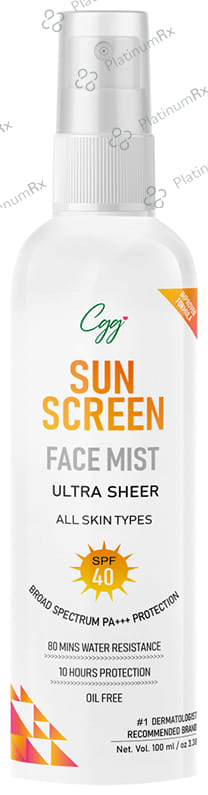 Sunscreen Face Mist Ultra Sheer SPF 40 PA+++ - UVA/UVB Protection - Oil-Free for All Skin Types