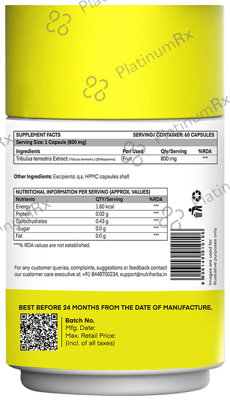 Nutriherbs Tribulus Terrestris 800mg Capsule