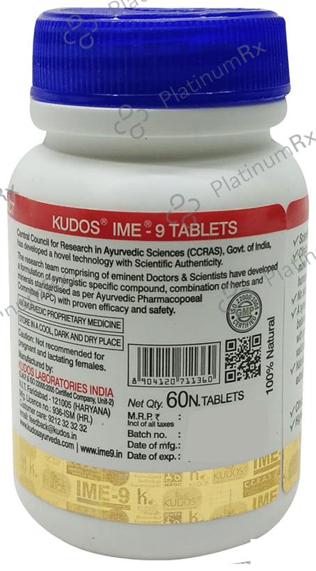 Kudos IME 9 Tablet with Neem+Clove Toothpaste 20gm Free