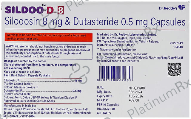 Sildoo D Plus 8/0.5mg Capsule 10s