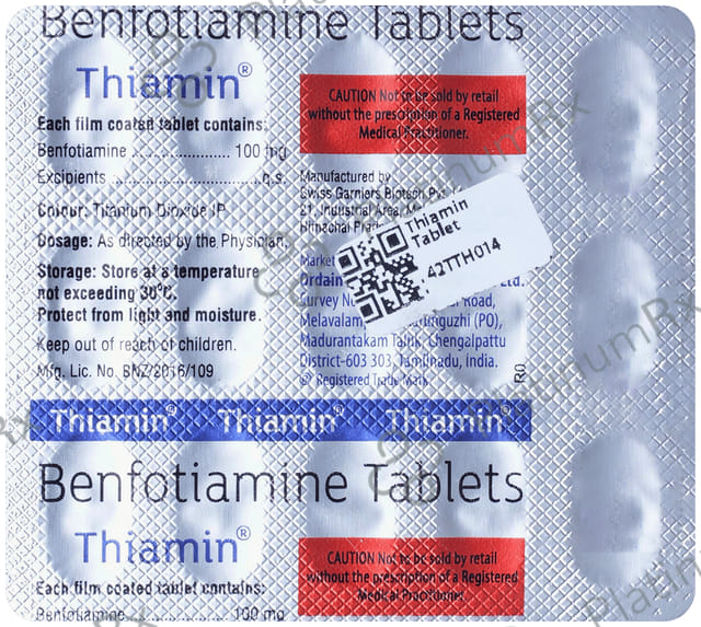 Thiamin 100mg Tablet 15s