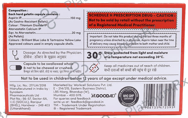 Goodvastatin AV 150/20mg Capsule 10s