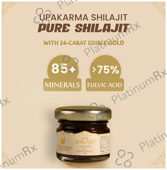 Upakarma Ayurveda Pure Shilajit Resin Form with Gold Dust 20gm