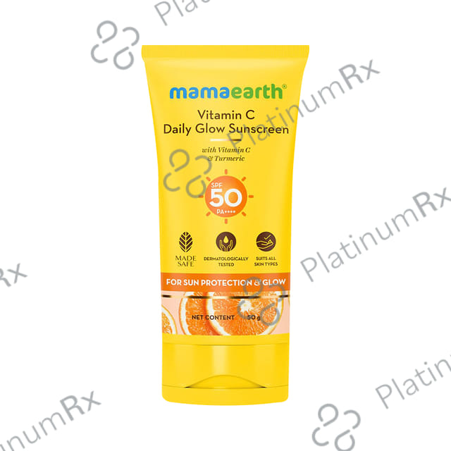 Mamaearth Vitamin C Daily Glow Sunscreen SPF 50 PA+++ Cream 50gm