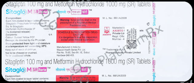Sitaglo M Forte 1000/100mg Tablet 15s