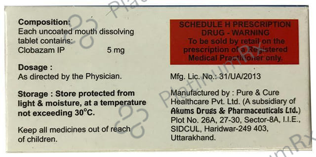 Adclobaz 5mg Tablet MD 10s