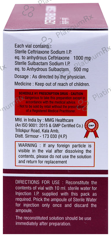 Cefxen SB 1.5GM 1000/500mg Injection 1s