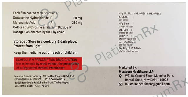 Drovocure M 80mg/250mg Tablet