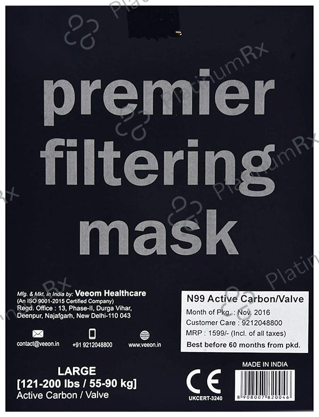 Veeon V Mask N 99 Organic Cotton Filtering Dust Mask