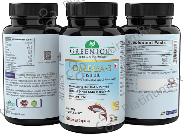 Greeniche Omega 3 Fish Oil Softgel Capsule 60s