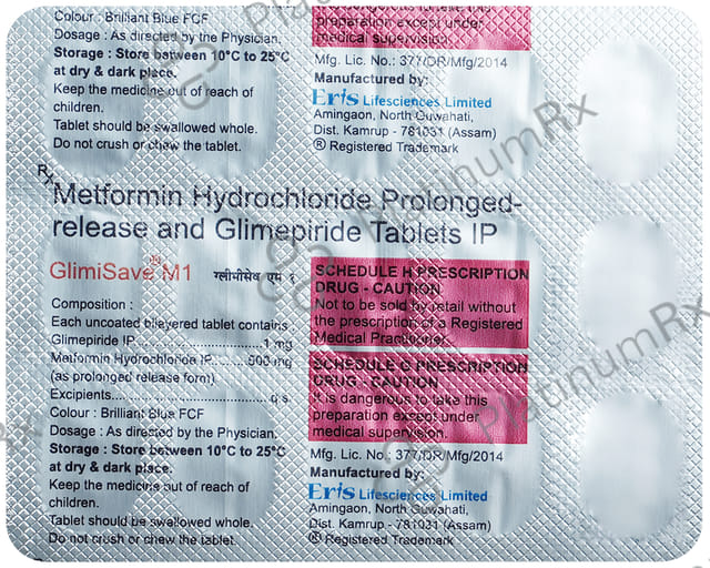 Glimisave M 1/500mg Tablet PR 15s