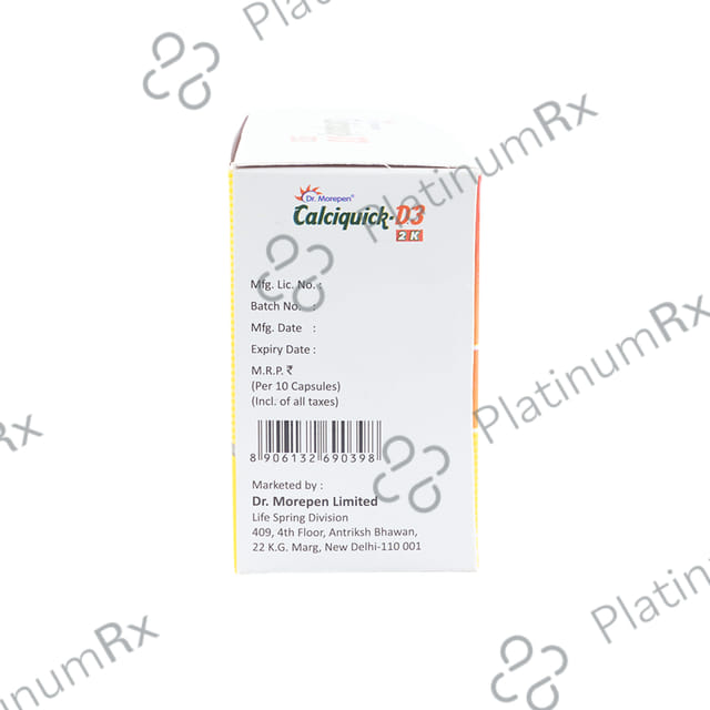Calciquick D3 2k Capsule 10s