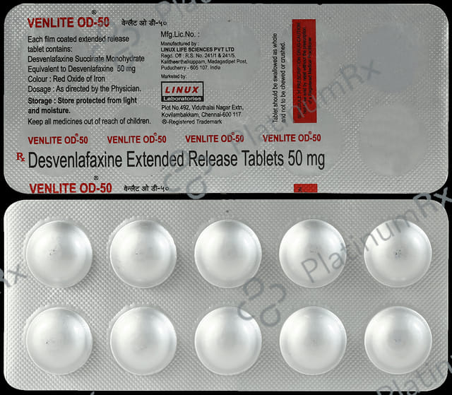 Venlite OD ER 50mg Tablet 10s