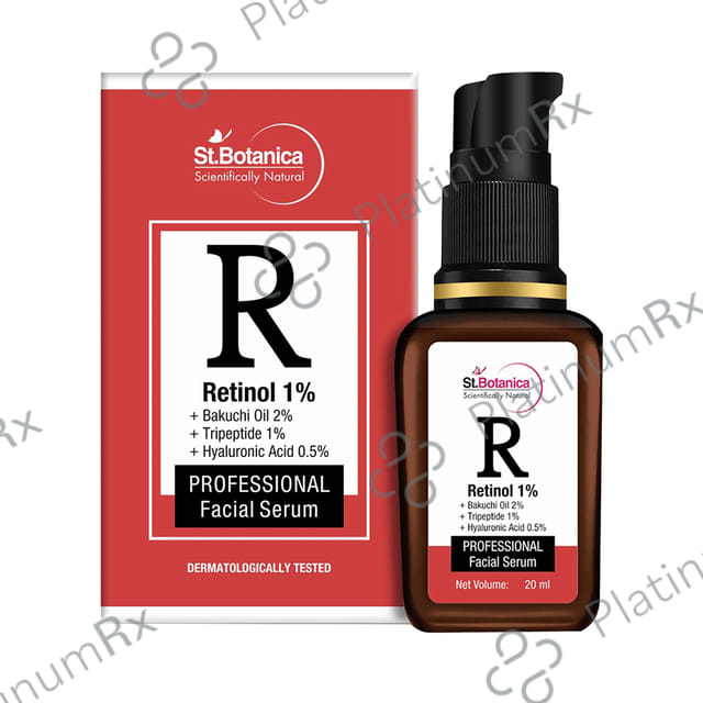 St.Botanica R Retinol 1% + Bakuchi Oil 2% + Tripeptide 1% + Hyaluronic Acid 0.5% Professional Facial Serum