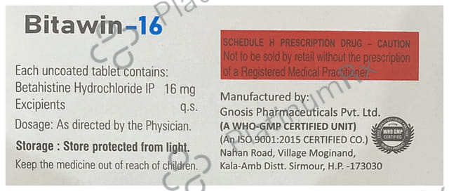 Bitawin 16mg Tablet 10s