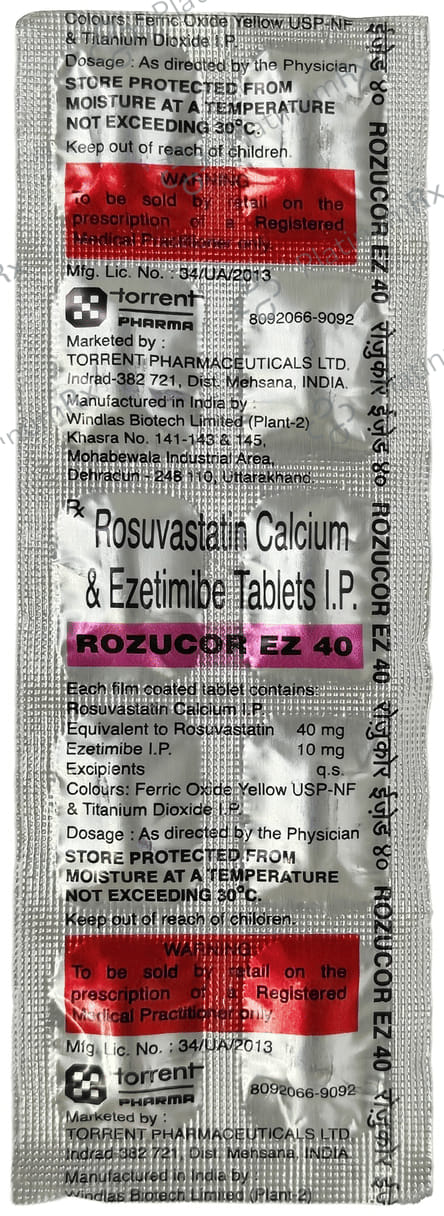 Rozucor EZ 40/10mg Tablet 10s