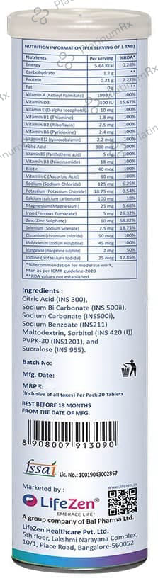 Tuskca Multivitamin Effervescent Tablet Blueberry