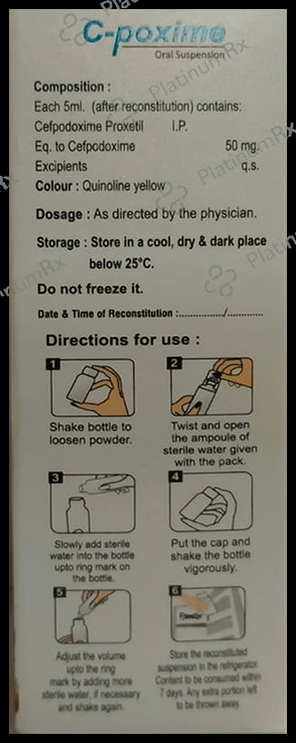 C Poxime 50mg Oral Suspension 30ml