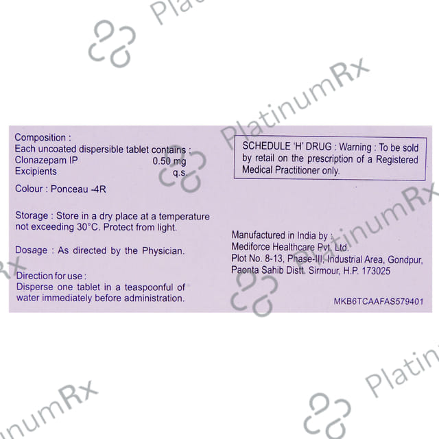 Clonafit 0.5 MD Tablet