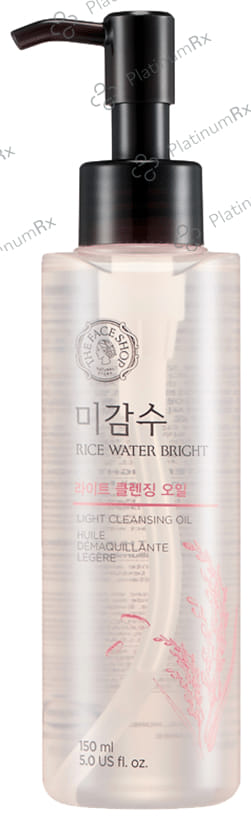 The Face Shop Rice Water Bright Light Cleansing Oil, Effective Makeup Remover On Heavy Makeup & Impurities