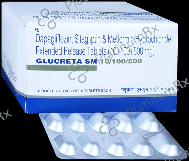 Glucreta SM 10/500/100mg Tablet 10s