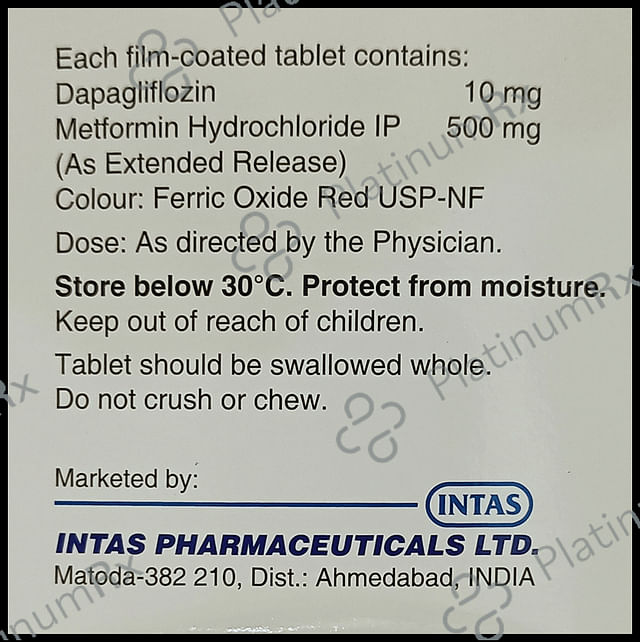 Dapavel M 10/500mg Tablet ER 10s