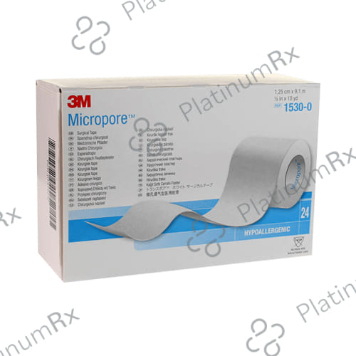 3M 1530S 0 Micropore Adhesive Tape 24X(1/2 inch x 10 yard)