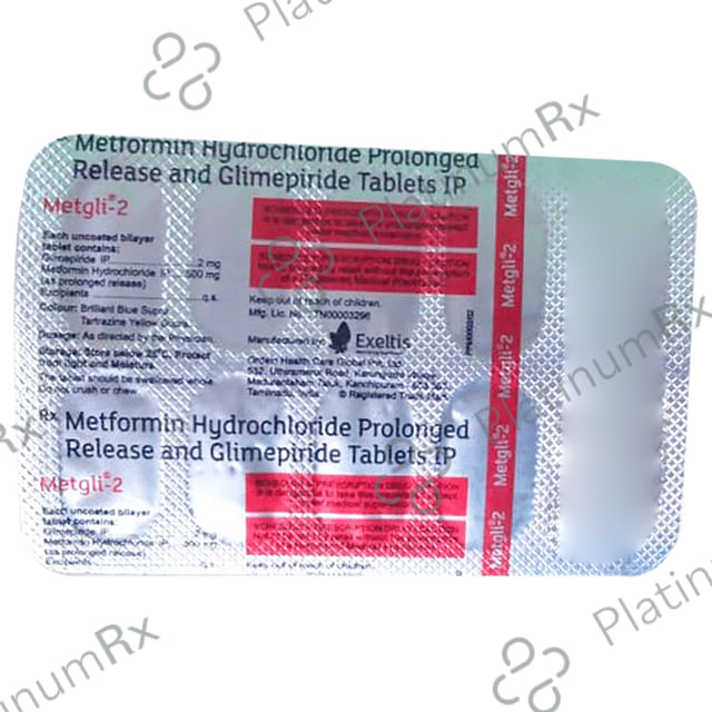 Metgli 2/500mg Tablet PR 10s