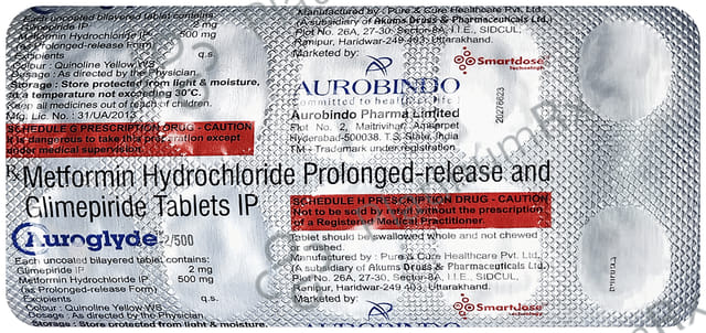 Auroglyde 2/500mg Tablet PR 10s