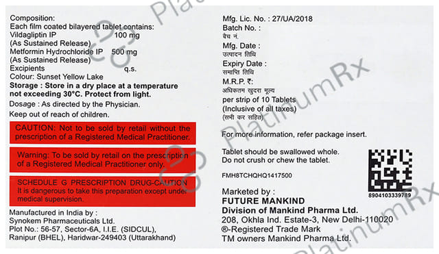 Gliptagreat M OD 500/100mg Tablet SR 10s