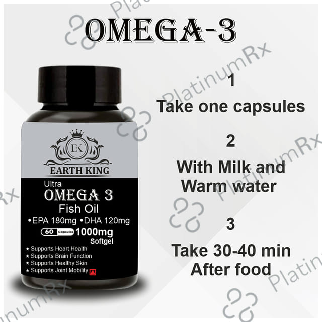 Earth King Ultra Omega 3 Fish Oil Softgel Capsule 1000mg