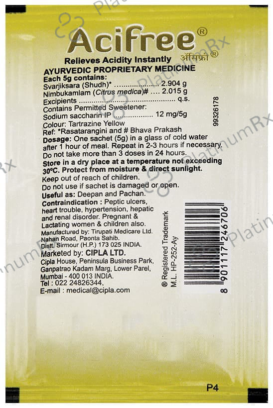ACI Free Lemon Flavour Sachet 5gm