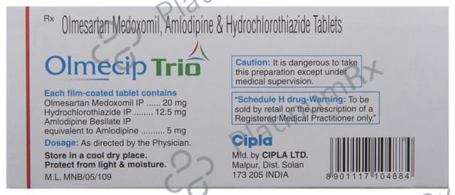 Olmecip Trio 12.5/20mg Tablet 10s