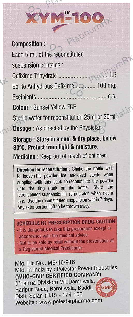 Xym 100mg Dry Syrup